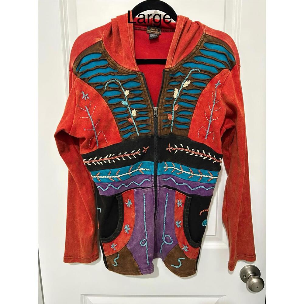 Embroidered Multi-Color‎ Hooded Jacket